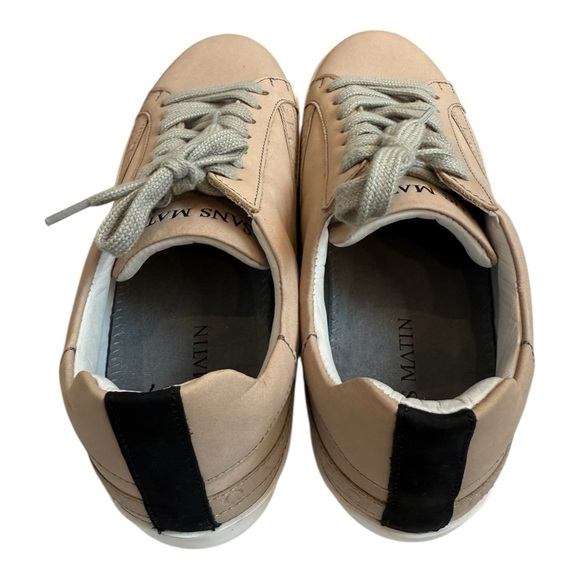 Sans Matin Beige Leather Low Top Sneakers Size 36 - Picture 6 of 6
